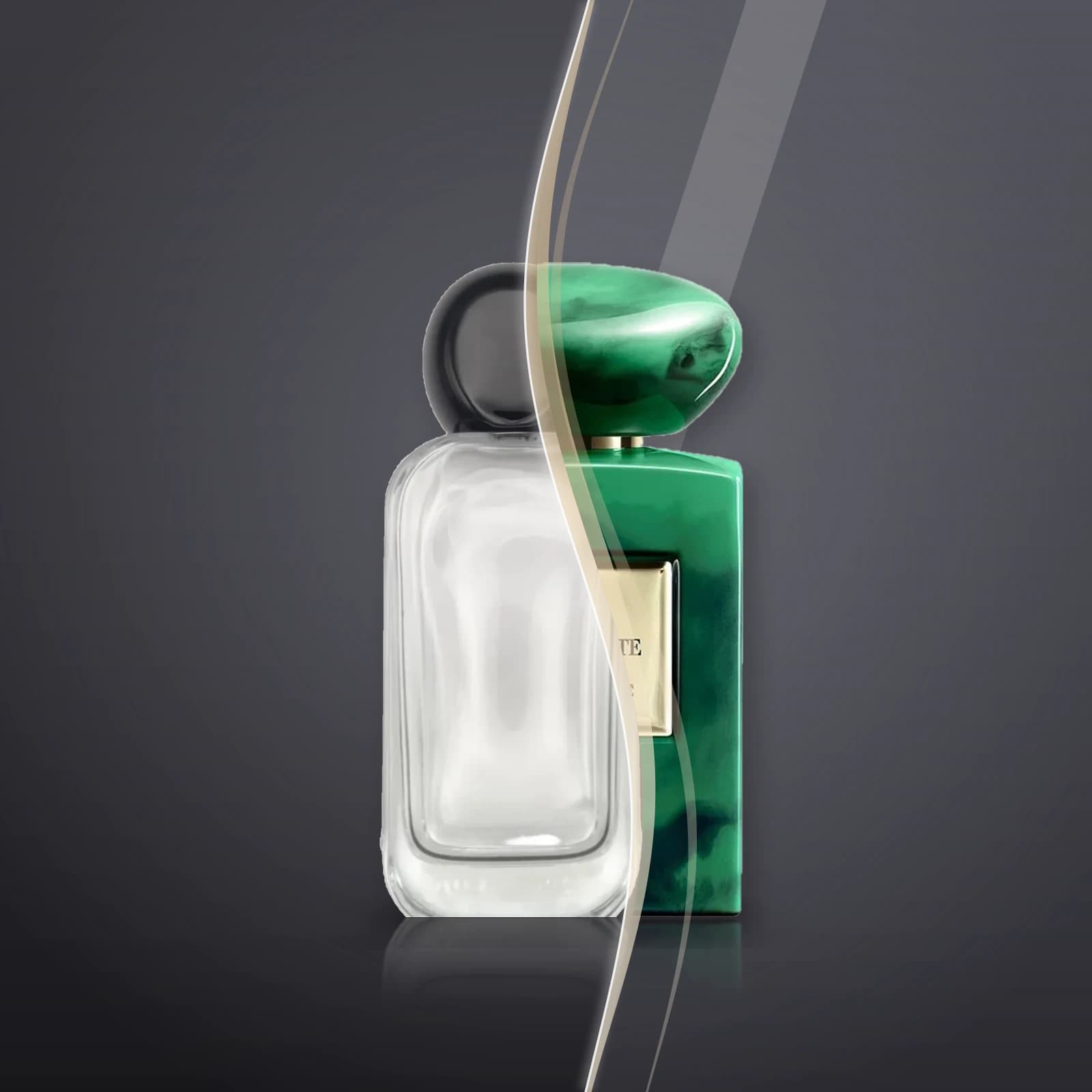 تركيبة شغف والعطر الأصلي Armani Prive Vert Malachite في صورة واحدة