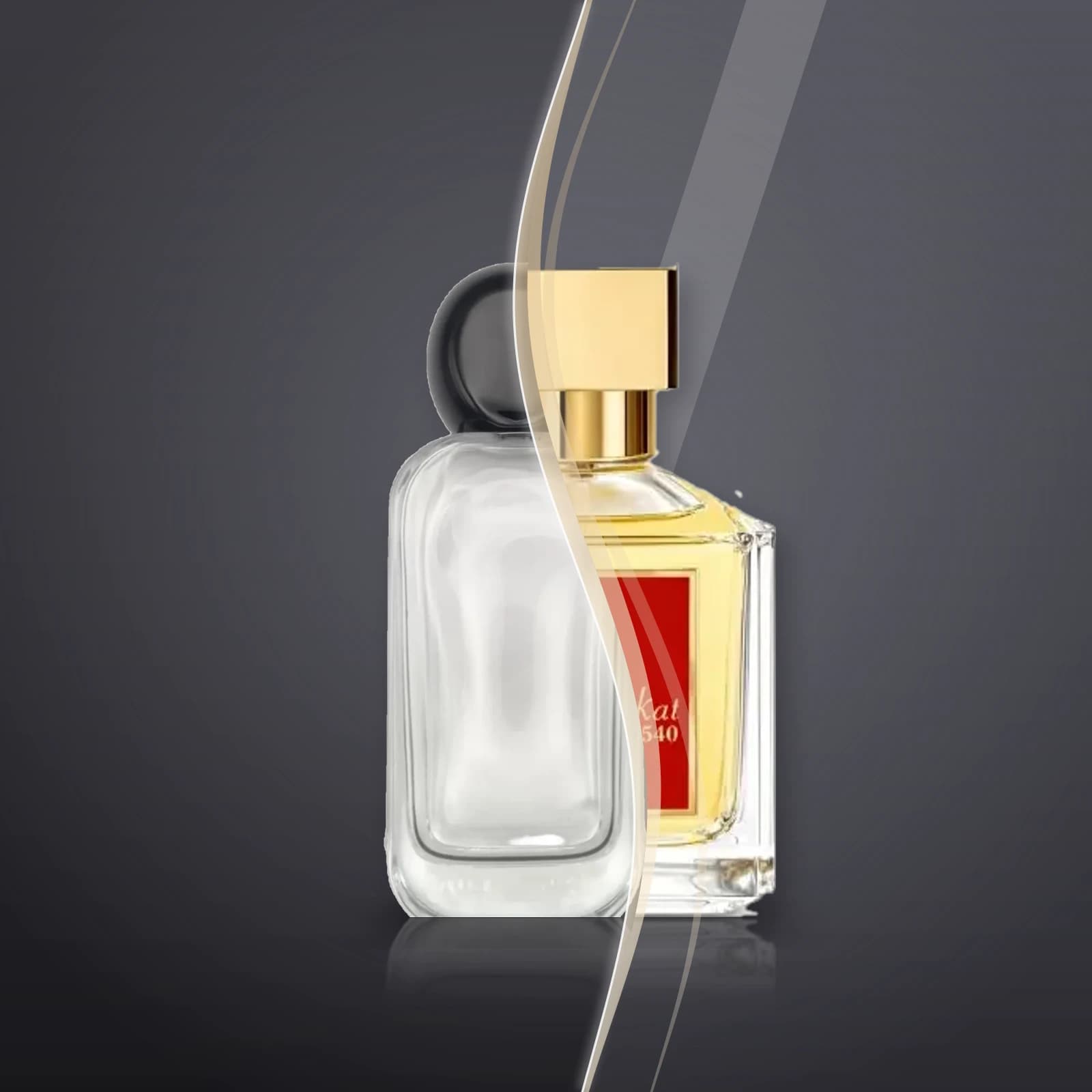 Shagaf's bottle and the original Baccarat Rouge 540, blended into one picture